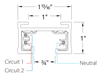 Foto para 4' 2x20a Black Two Circuit J2 Track