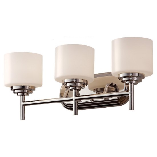 Foto para 300w (3 x 100w) 22" Malibu 3 Light Polished Nickel Vanity Wall Sconce