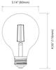 Foto para 5w ≅40w 350lm 22k 120v E26 G25 Filament Globe Dimmable SW LED Light Bulb