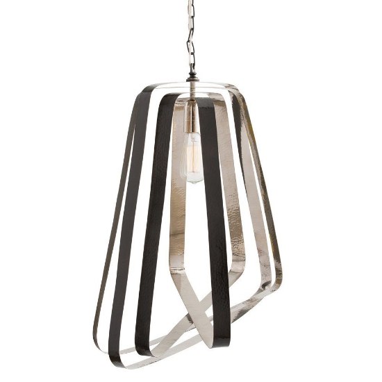 Foto para 60w 19" Adele English Bronze & Polished Nickel Brass 1-Light E26 A19 Pendant