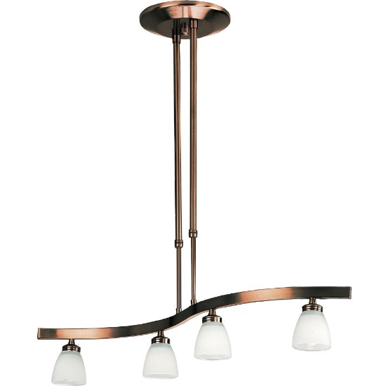 Foto para 160w (4 x 40) 28" Sydney G9 Halogen Dry Location Oil Rubbed Bronze Opal 4-Light Adjustable Linear Pendant