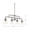 Foto para 240w (4x60w) 41" Belton Heirloom Bronze Clear Seeded Glass 4-Light A-19 Linear Pendant