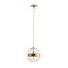 Foto para 60w 10" Garrison Antique Brass Clear Glass 1-Light E26 A19 Round Pendant