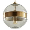 Foto para 60w 10" Garrison Antique Brass Clear Glass 1-Light E26 A19 Round Pendant