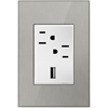 Foto para adorne Real Materials Brushed Stainless 1-Gang+ 3 Module Wall Plate