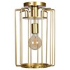 Foto para 7w 800lm 27k 14¼" Wired Gold 1-Light Vertical Cage E26 G25 Filament SW LED Pendant