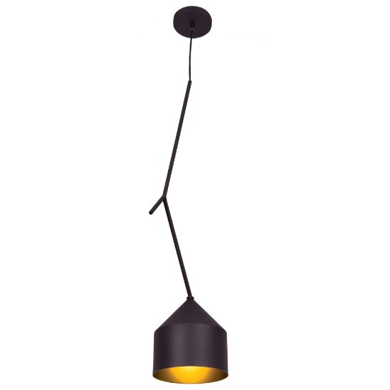 Foto para 10w 800lm 30k Pizzazz Black and Gold A-19 E-26 90cri WW LED 1-Light Oblong Pendant