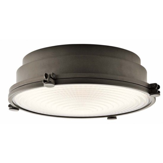 Foto para 22w 13" Hatteras Bay Olde Bronze Dimmable WW LED Flush Mount