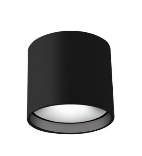 Foto para 14w 1100lm 30k 5⅛" Falco Black Round Cast Aluminum Dimmable WW LED Flushmount