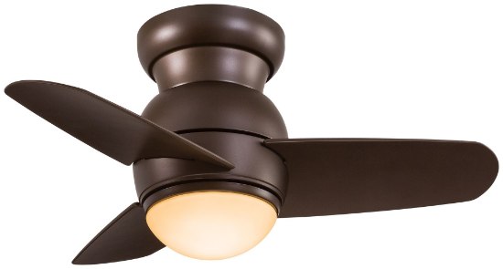 Foto para 47w  26" Spacesaver LED WW Flush Mount Ceiling Fan Oil Rubbed Bronze Tinted Opal