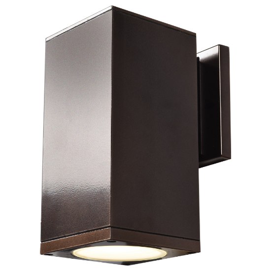 Foto para 8" 15w Bayside Bronze Square Cylinder Marine Grade SSL WW LED Outdoor Wall Sconce