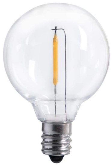 Foto para 1w ≅5w 40lm 22k Clear Globe Candelabra 120v E12 C7 G12.5 (G40) Shatterproof Filament Dimmable SW LED Light Bulb