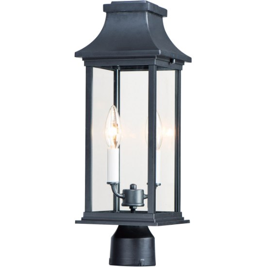 Foto para 20" Vicksburg Black 2-Light E12 Outdoor Pole/Post Mount Lantern