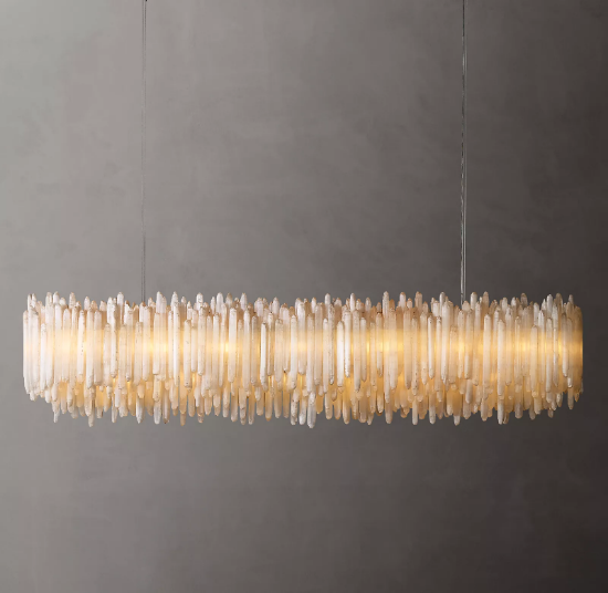 Foto para 72" Selenite Crystal Rectangular Linear Chandelier