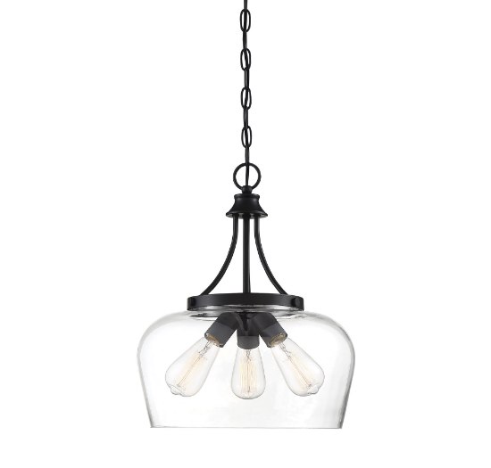 Foto para 15" Octave Black 3-Light E26 Pendant