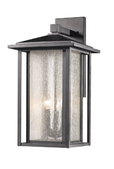 Foto para 21⅛" Aspen Black 3-Light 60w Outdoor Wall Light