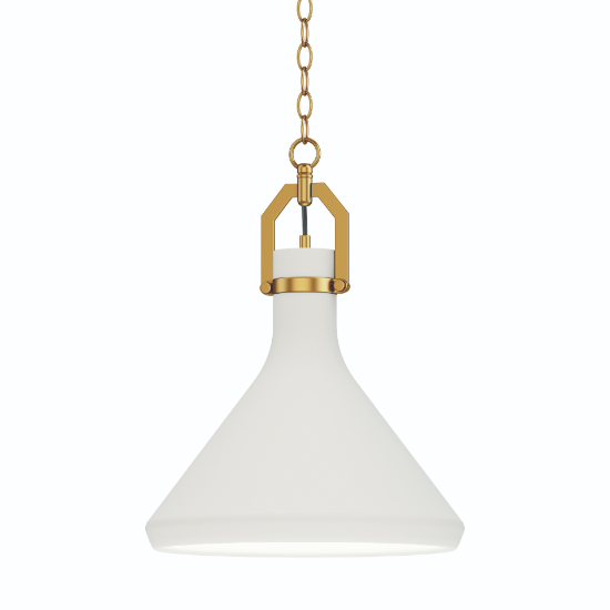 Foto para 13" Lumi Satin Brass 1-Light Pendant