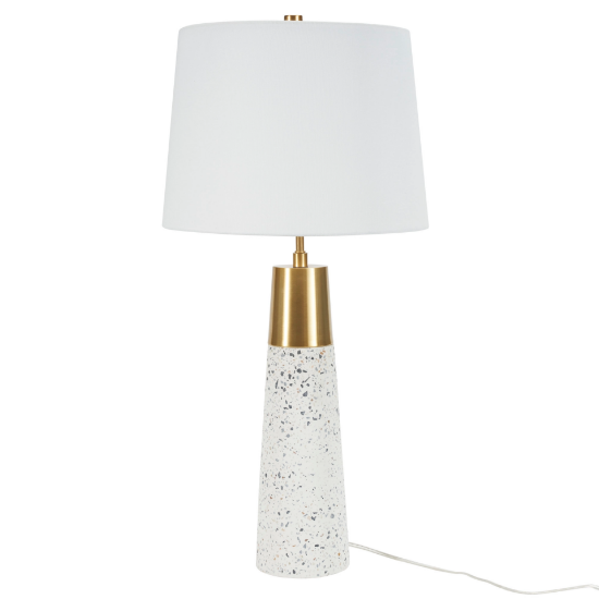 Foto para 29" White & Gold Speckled Ceramic Terrazzo Tall Table Lamp