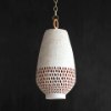 Foto para 21" Atzompa Diamante C White Washed Clay Brushed Brass 3-Light Pendant