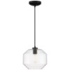 Foto para 10"Clarity Clear Tapered Cylinder Black Pendant