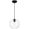 Foto para 10"Clarity Clear Tapered Cylinder Black Pendant