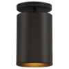 Foto para 5" Pint Matte Black Outdoor Dim LED Semi Flush